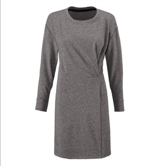 CAbi Dresses & Skirts - Cabi Put On Dress 3650 Gray Ruched Waist Sweatshirt Mini Casual Dress Small